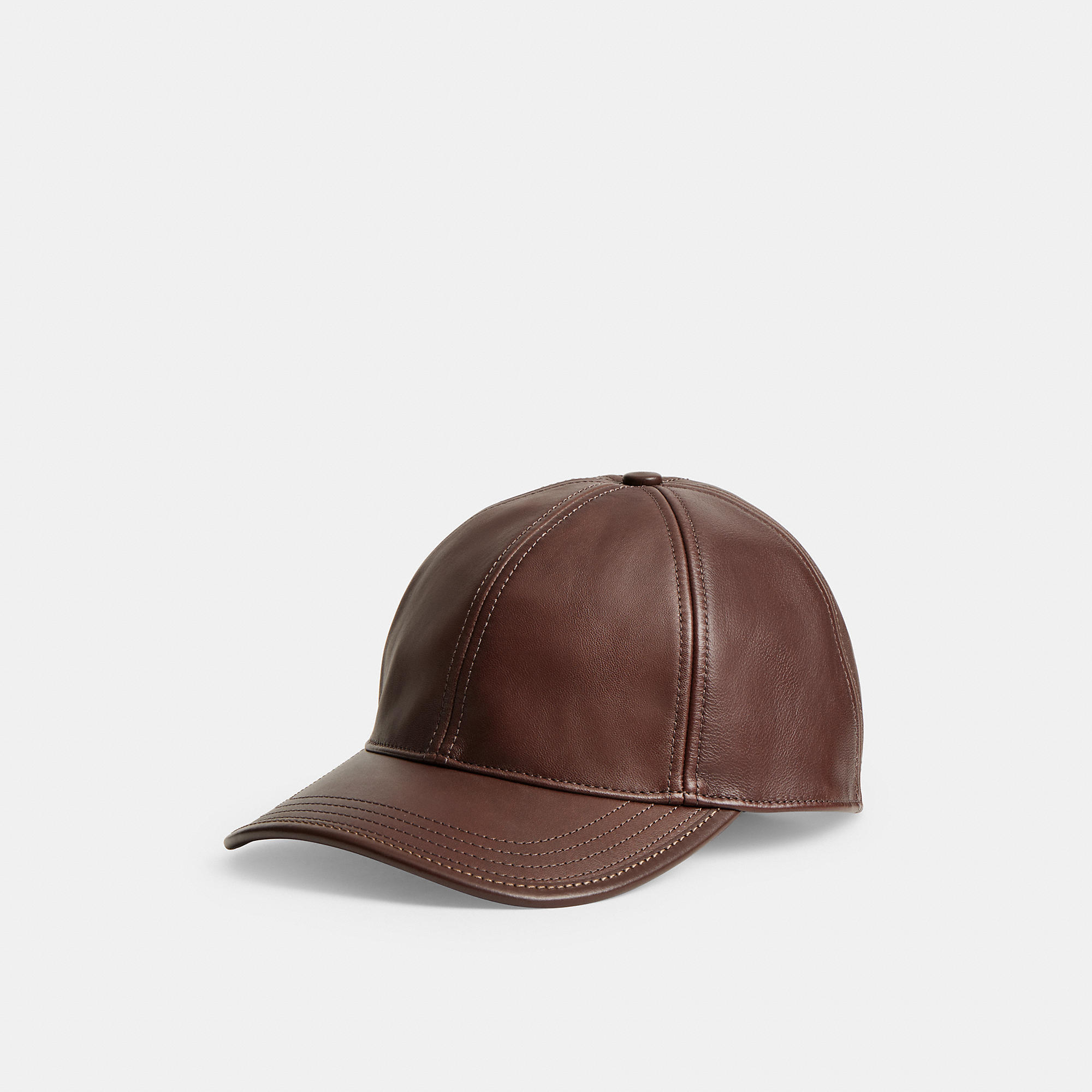 Leather Baseball Hat by COACH