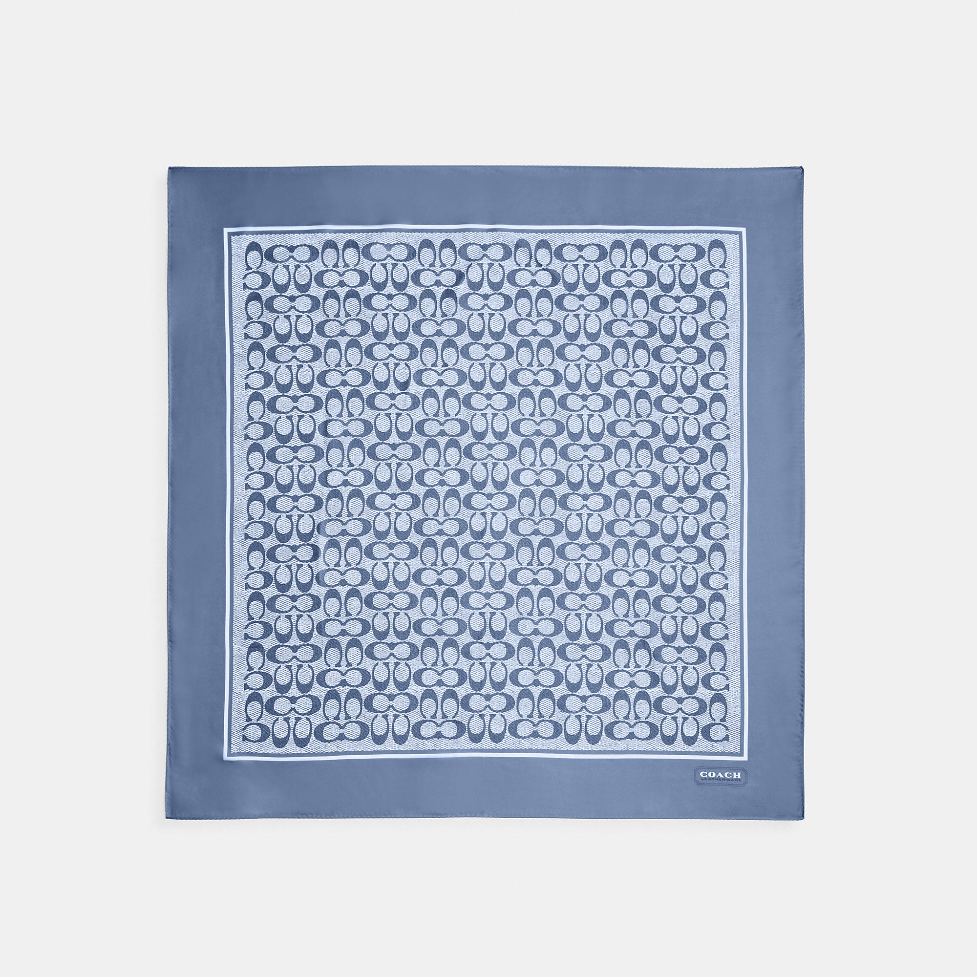 Textured Signature Print Silk Square Scarf