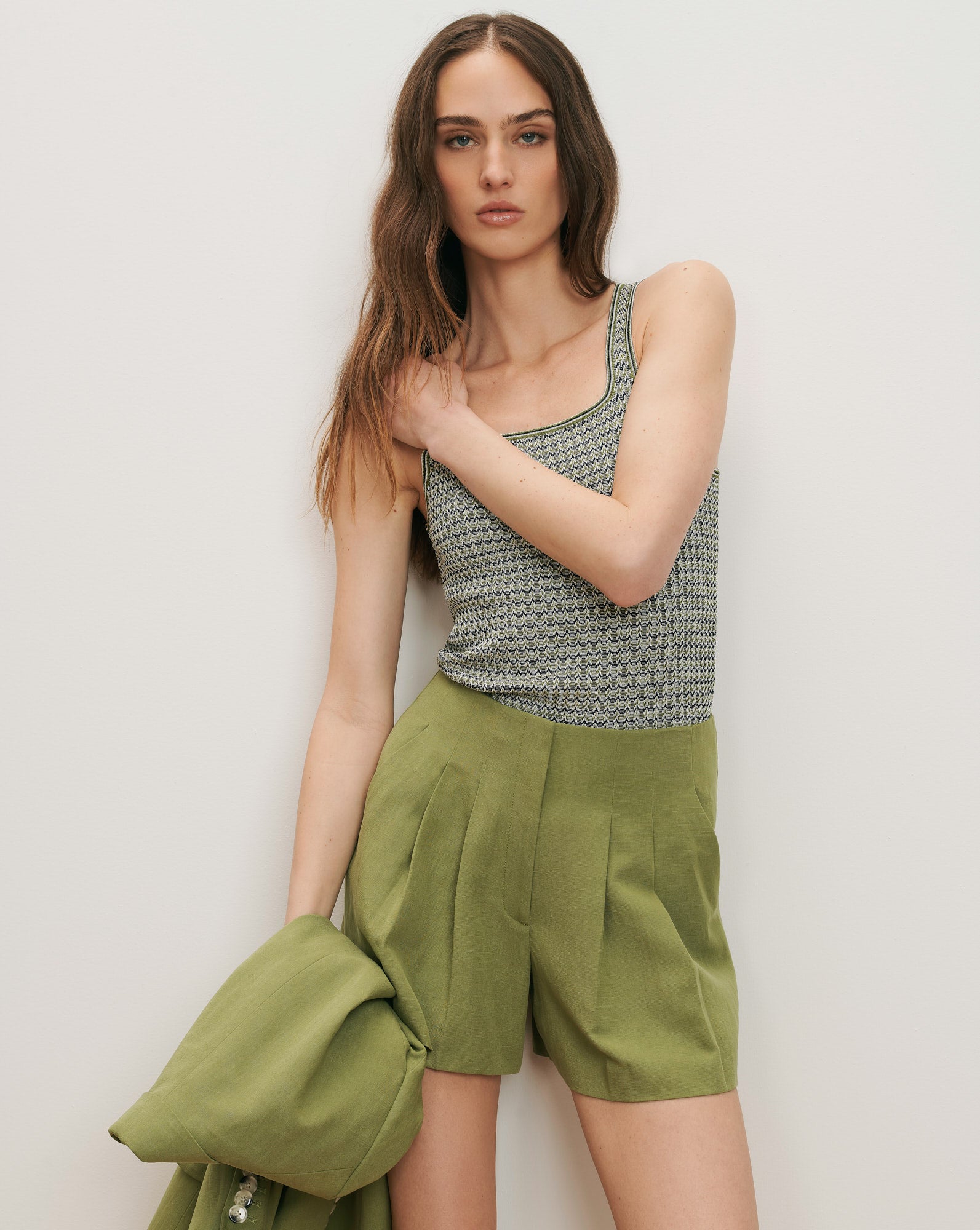 Sandra Knit Tank Top Navy Cactus Off-White