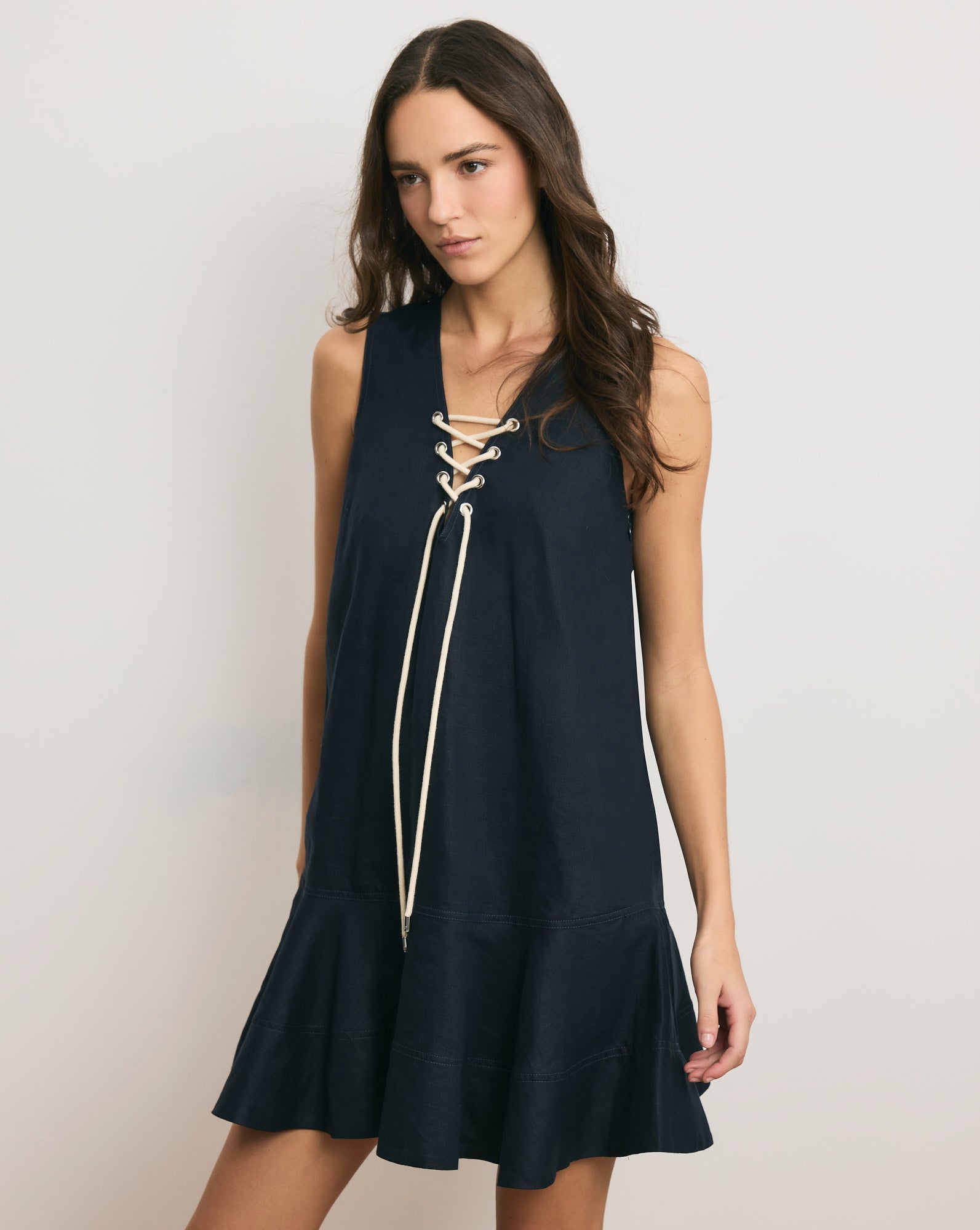 Treena Linen Mini Dress by Veronica Beard