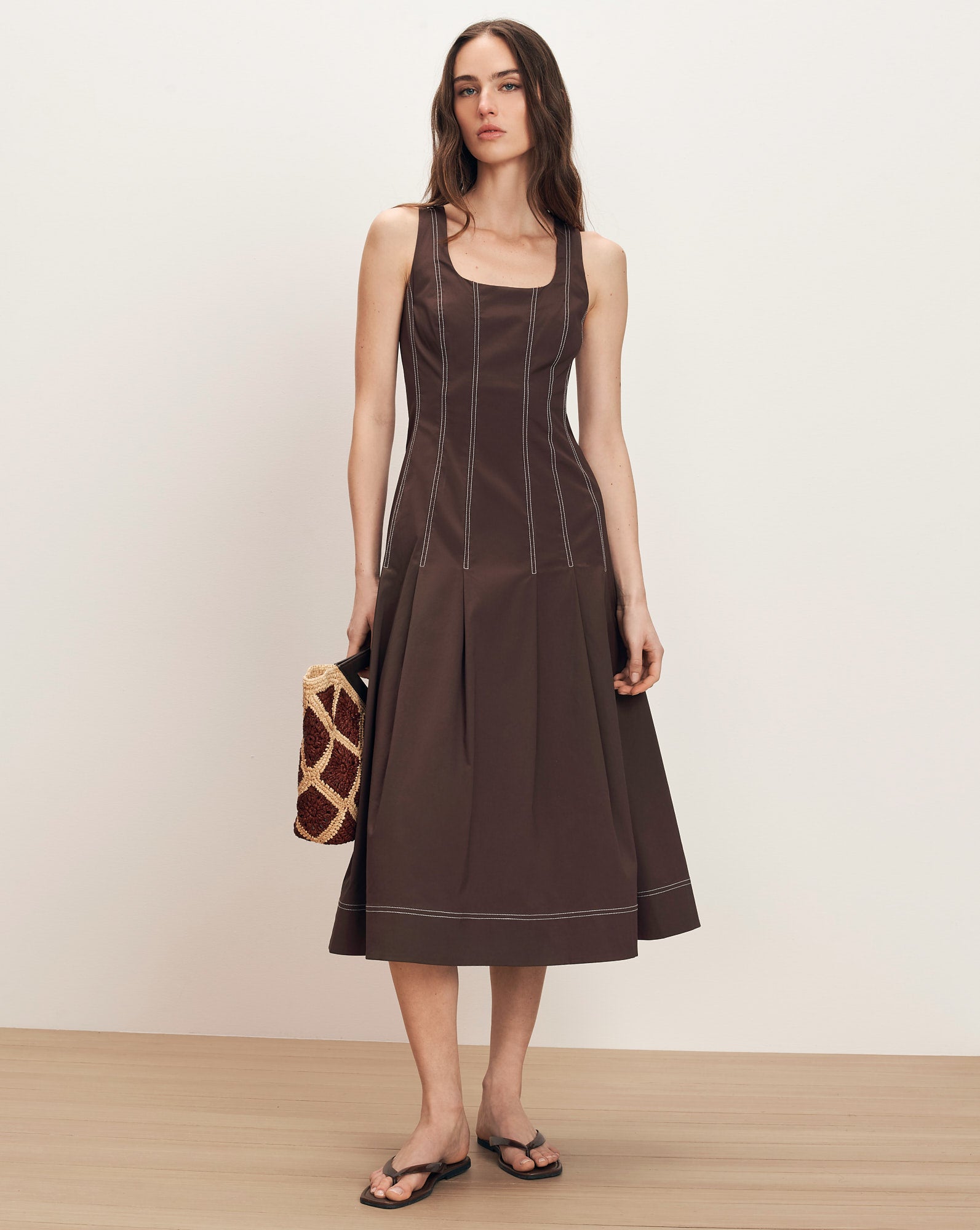 Jolie Cotton Poplin Midi Dress