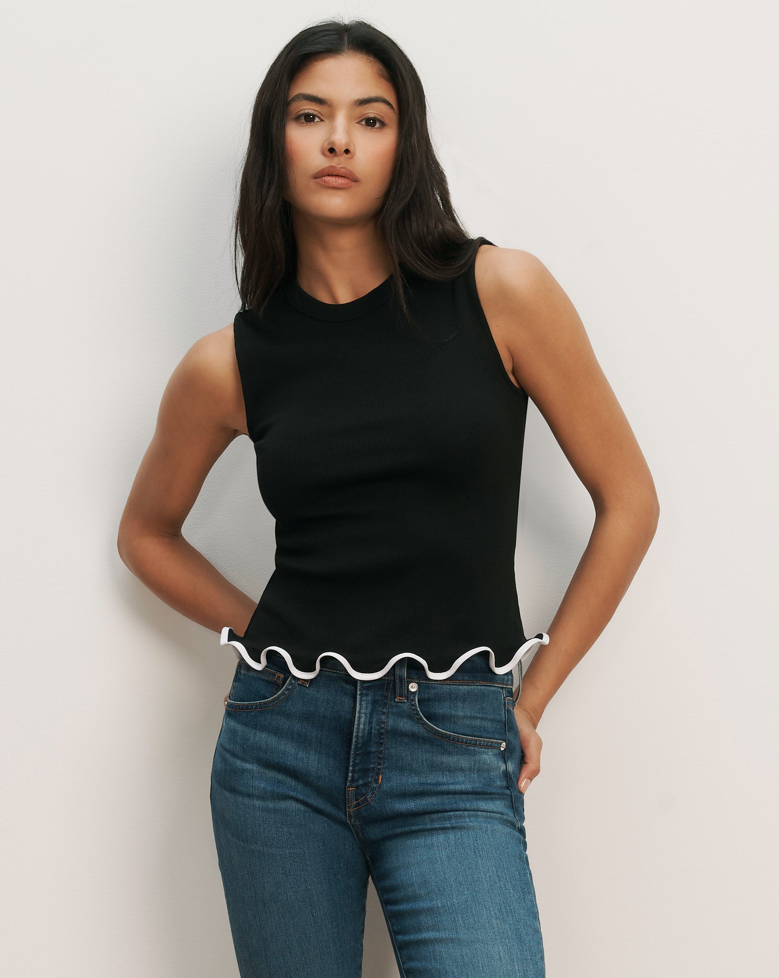 Elianne Ruffle-Trim Tank Top