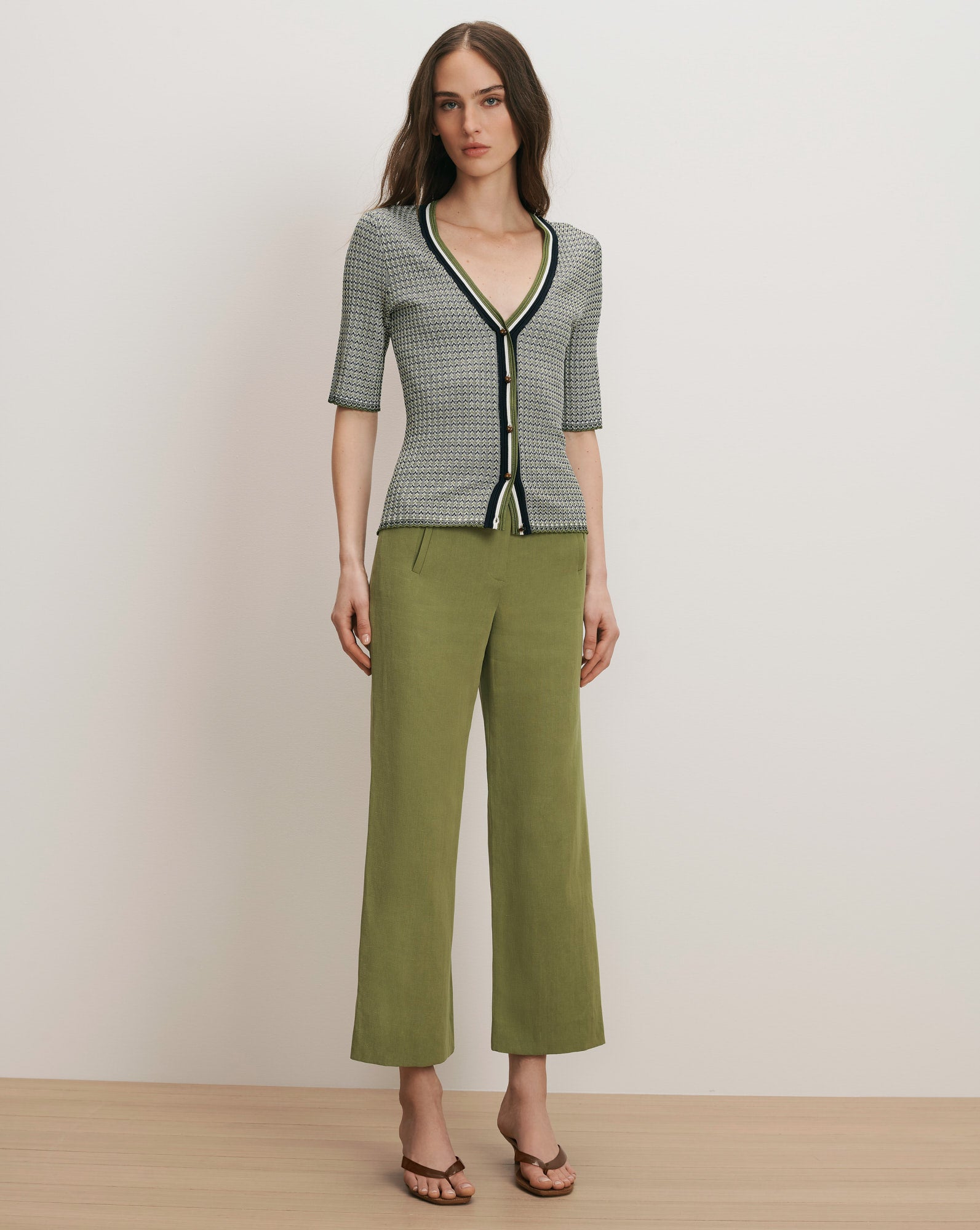 Dova Wide-Leg Linen Pant by Veronica Beard