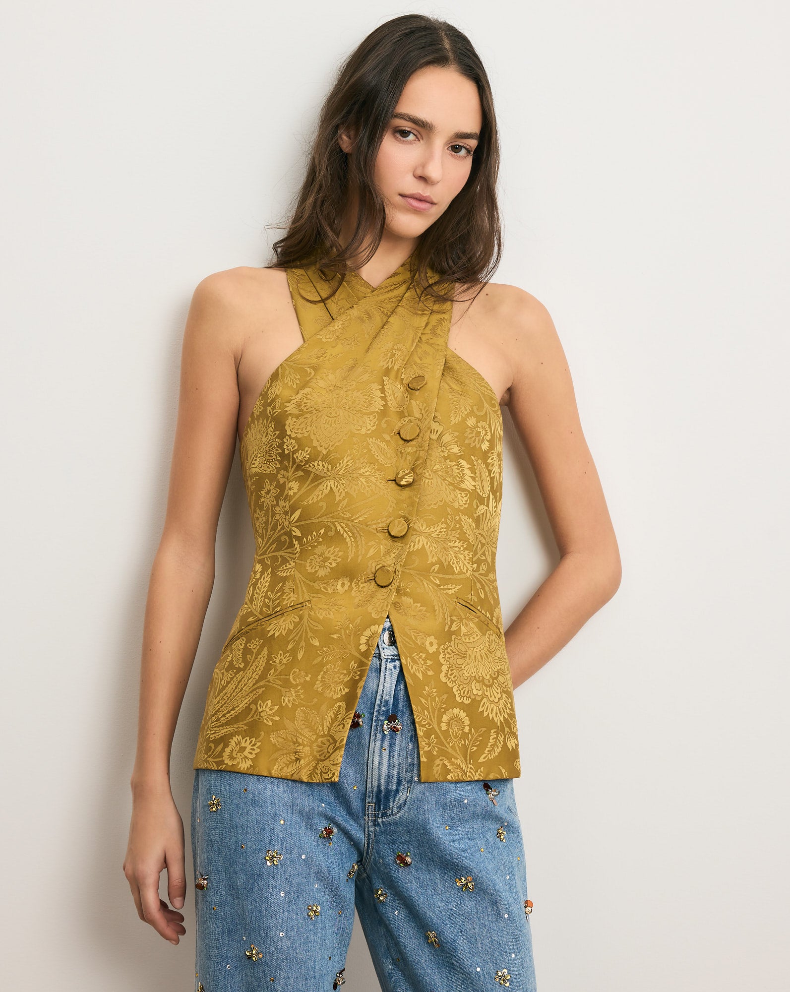 Pacey Halter Top by Veronica Beard