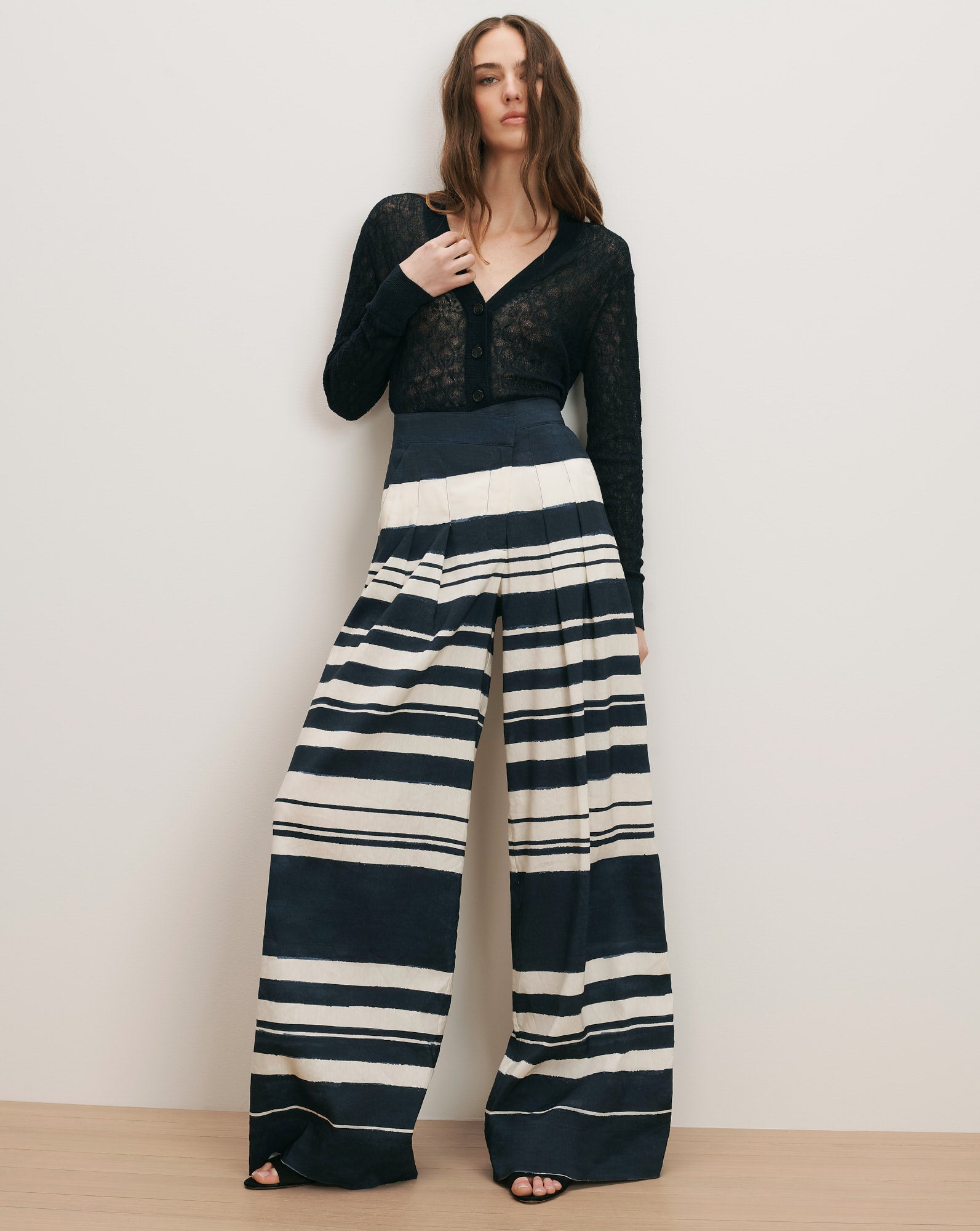 Heron Crossover Waistband Pant Navy Dove White