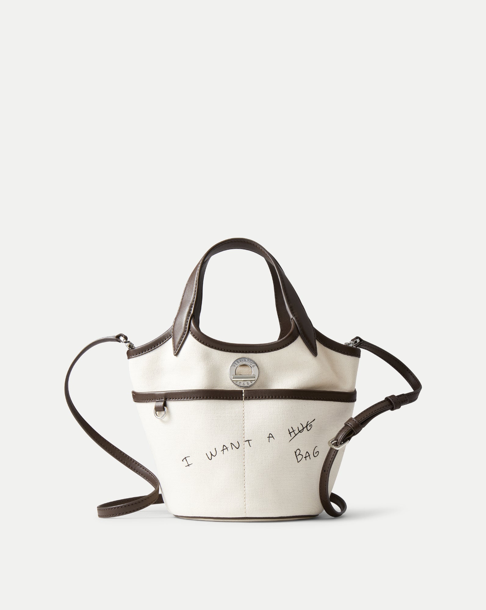 Canvas Printed Anchor Bag Espresso Ecru