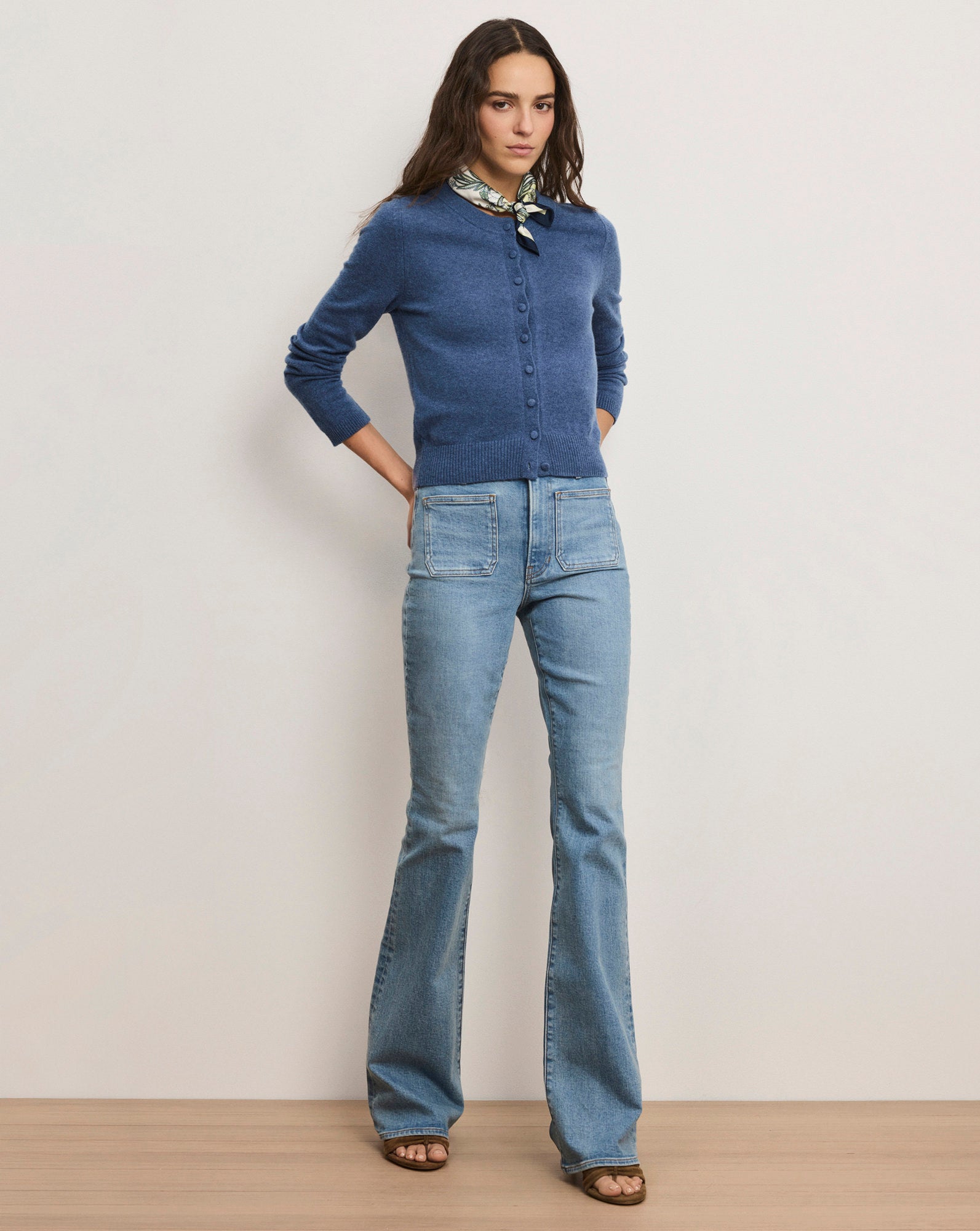 Beverly Patch-Pocket Skinny-Flare Jean by Veronica Beard