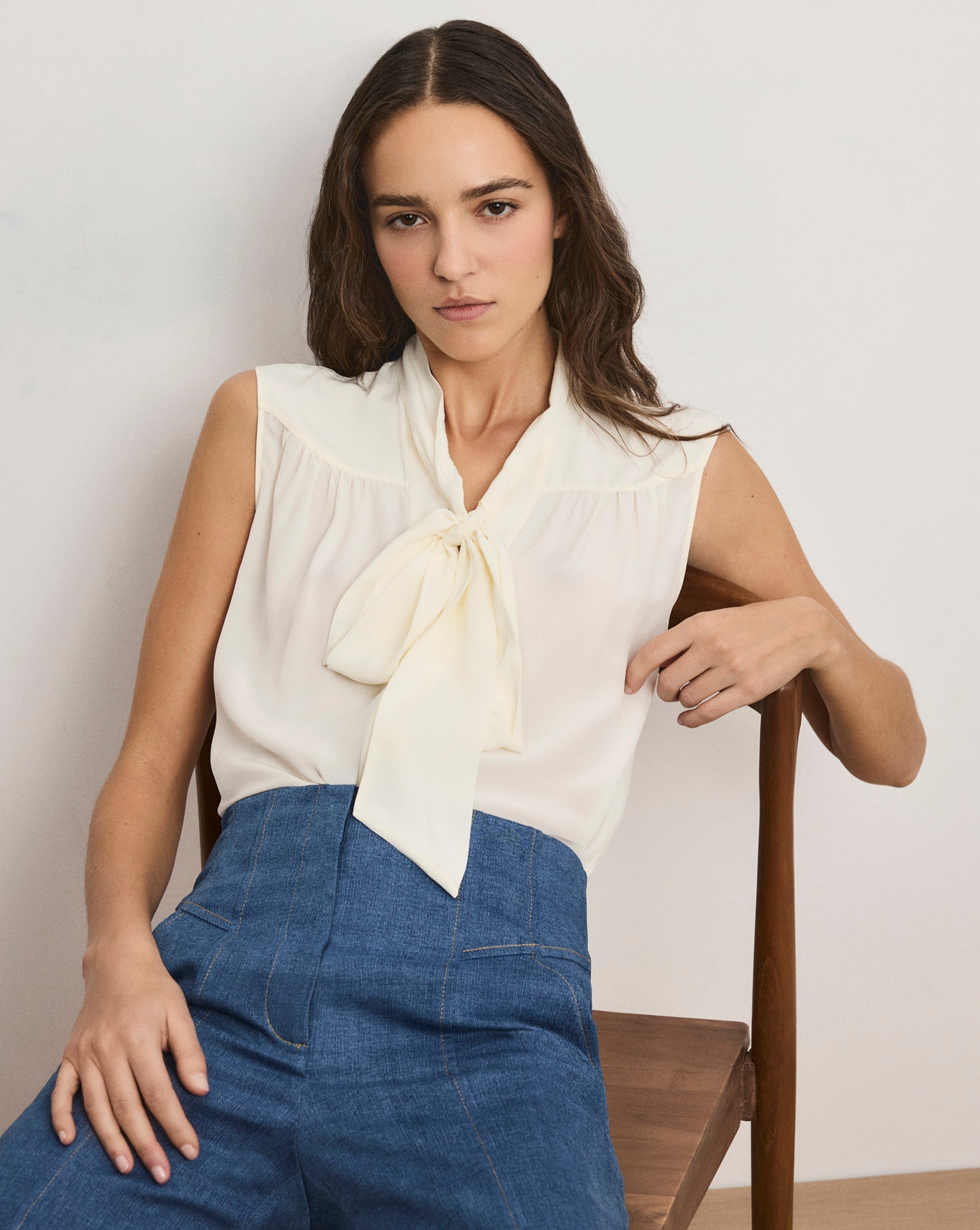 Magnolia Tie-Neck Blouse by Veronica Beard