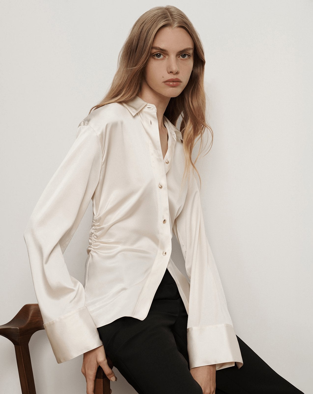Shiona Stretch-Silk Blouse by Veronica Beard