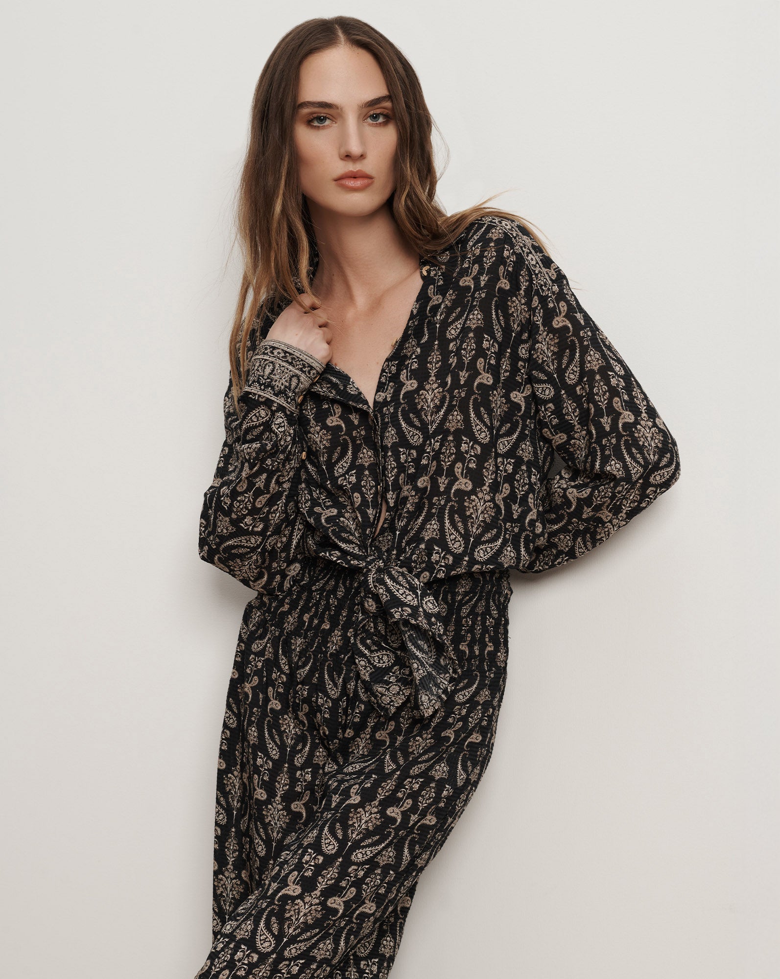 Lloyd Paisley Button-Down Shirt by Veronica Beard