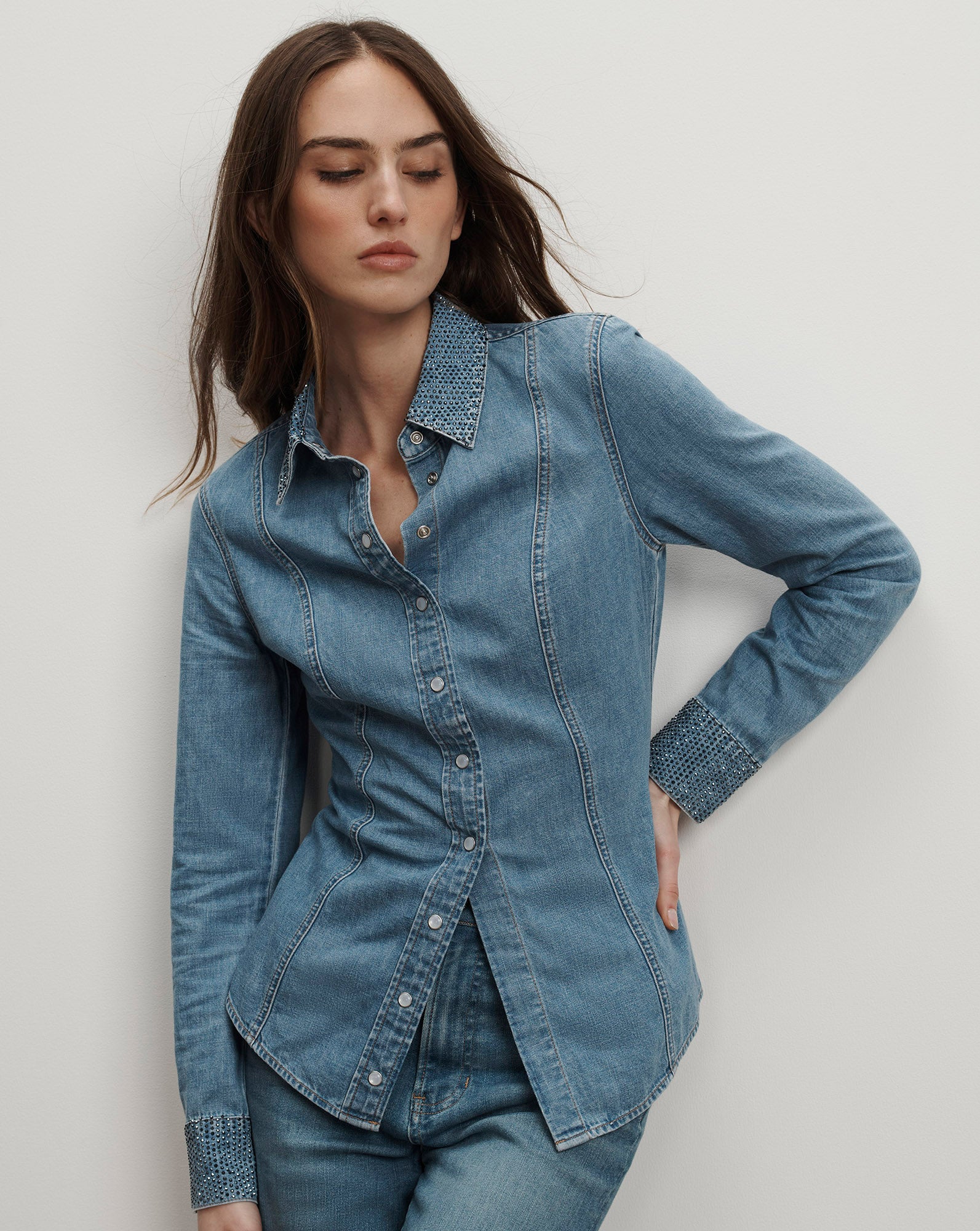 Eddie Embellished Chambray Shirt