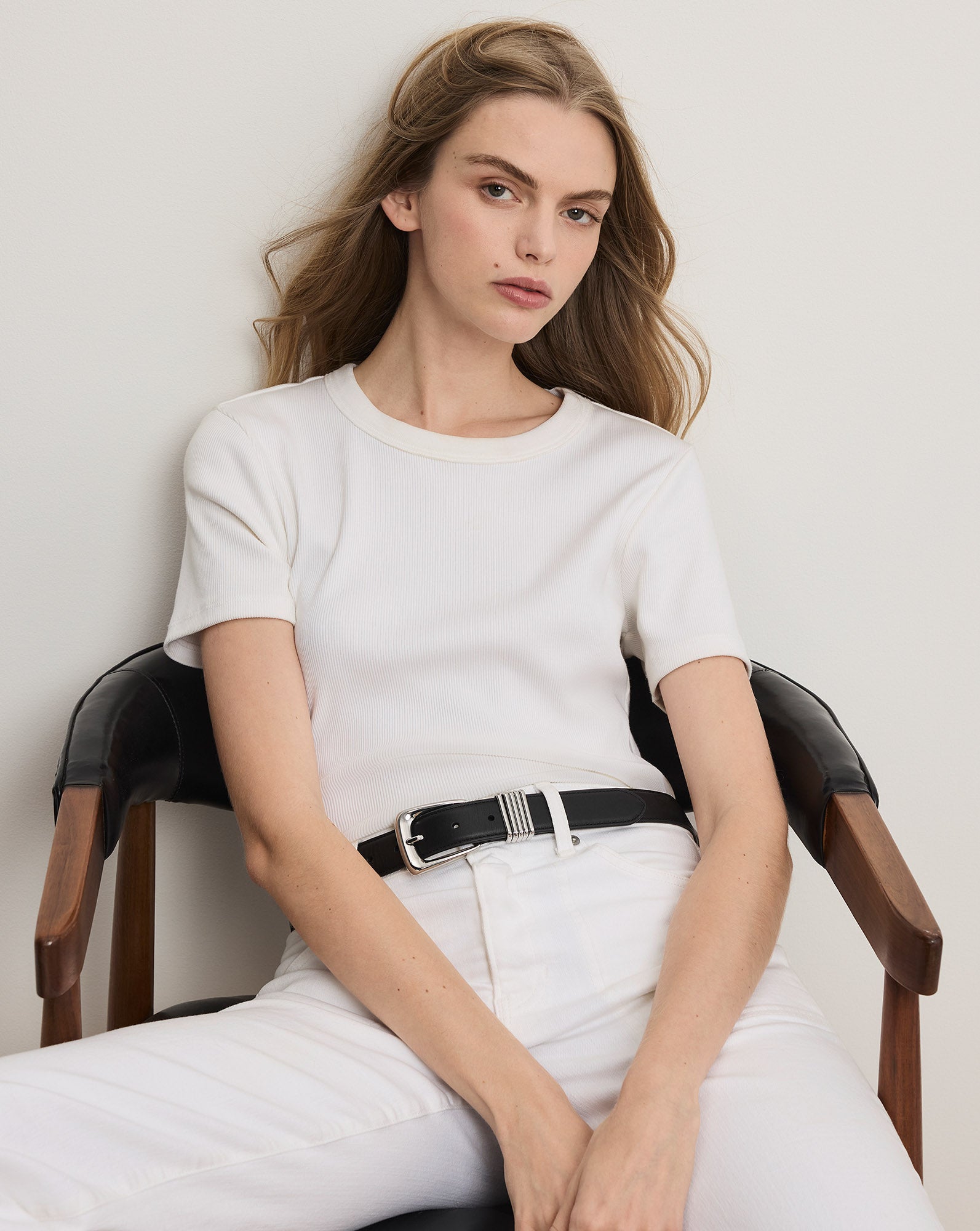 Pruitt Ribbed T-Shirt by Veronica Beard
