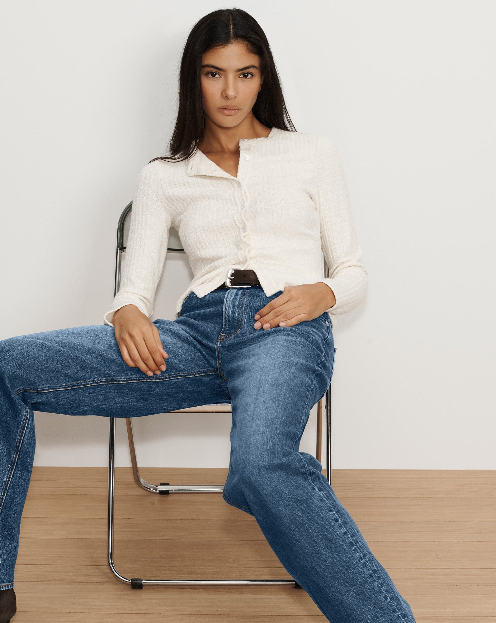 Lira Pointelle Cardigan by Veronica Beard