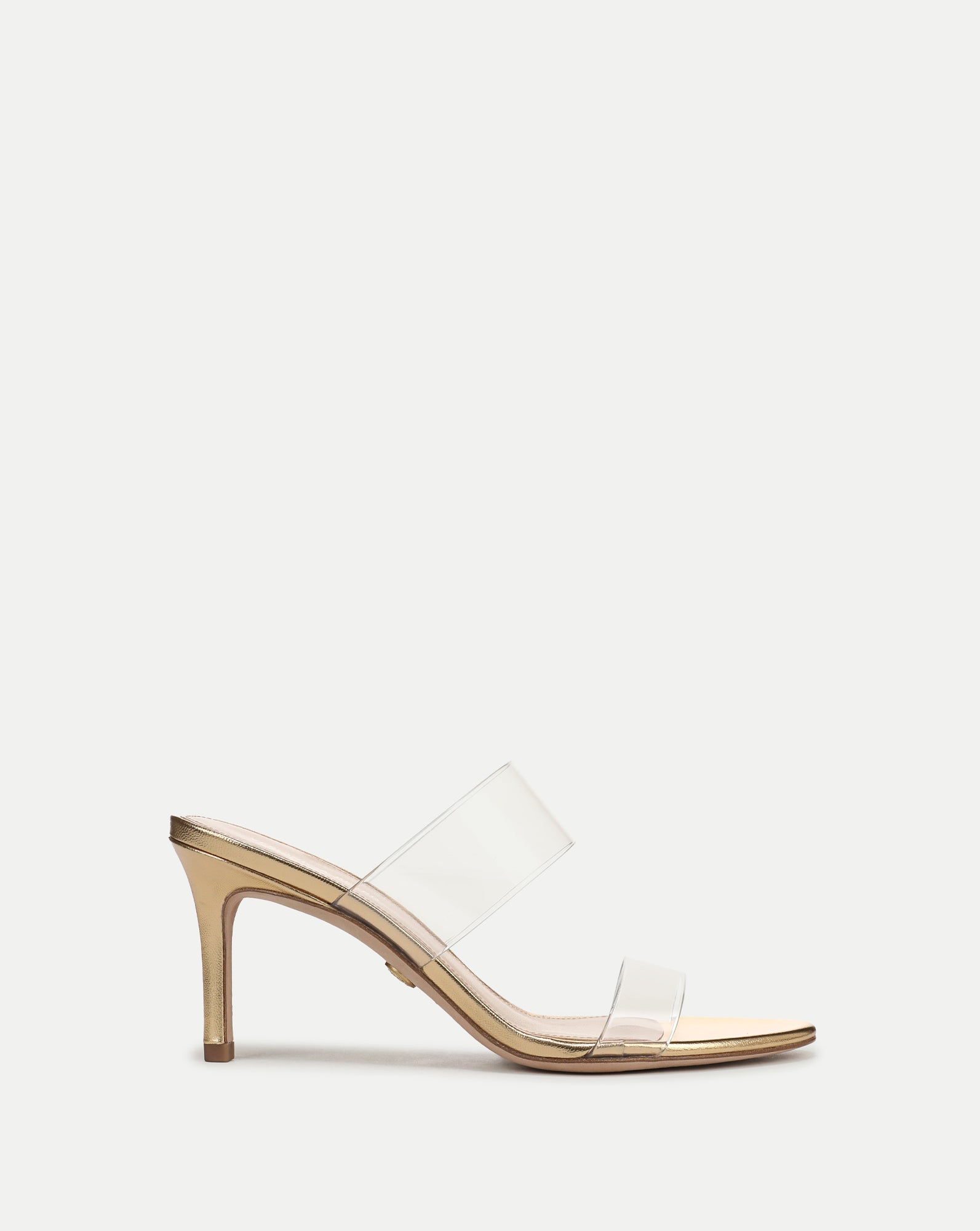 Asha Mid-Heel Sandal Clear Pale Gold