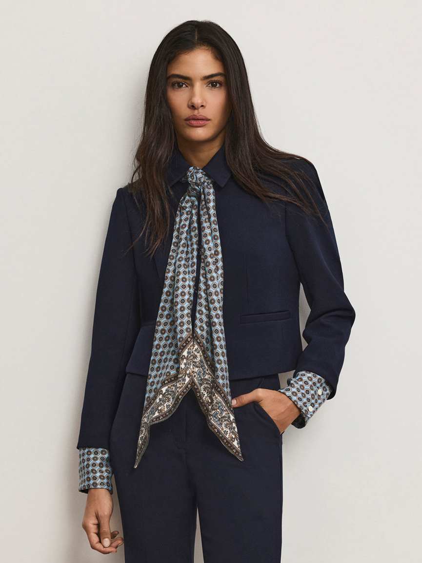 Ismena Removable Scarf Jacket by Veronica Beard