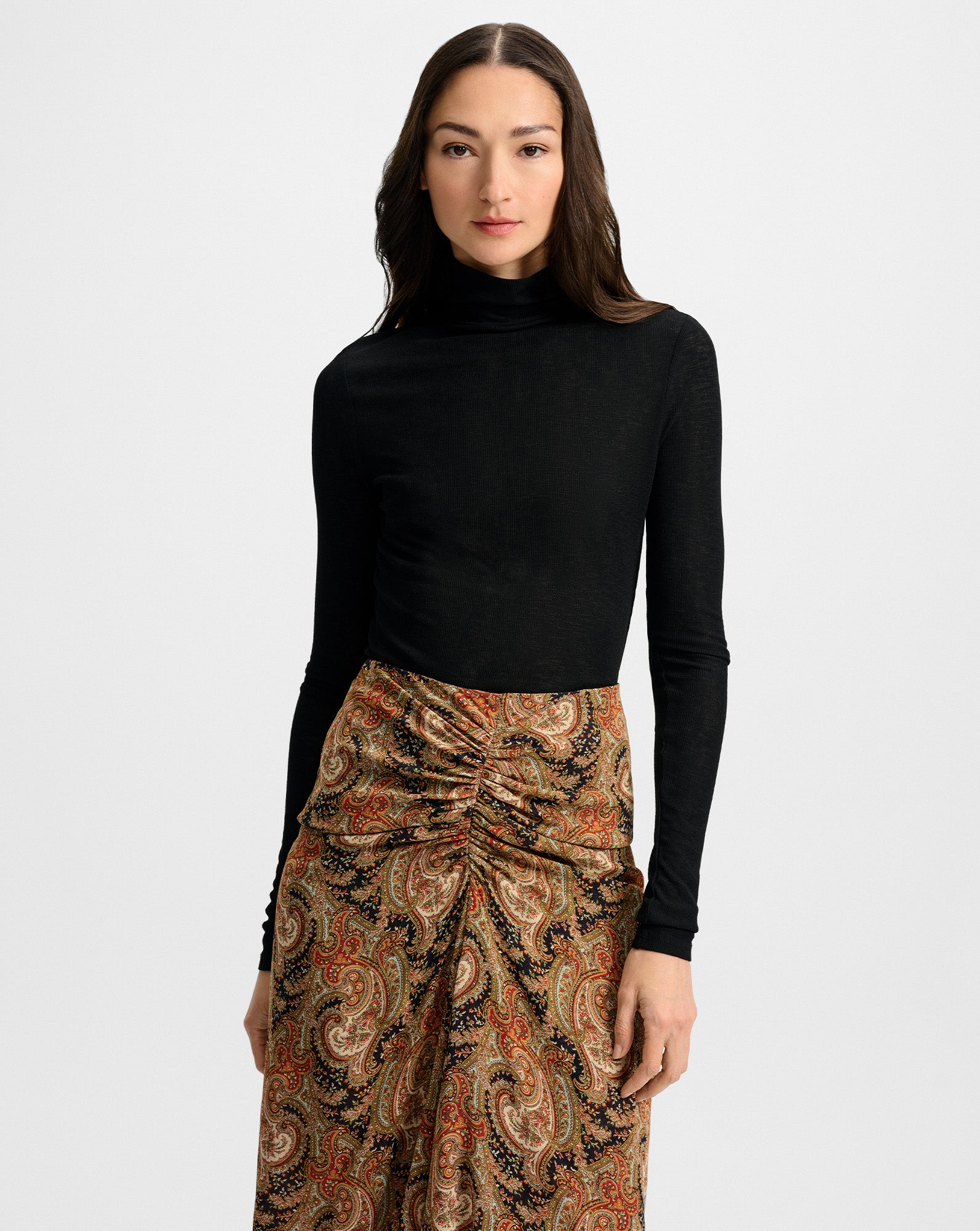 Wyeth Ribbed Turtleneck Top by Veronica Beard