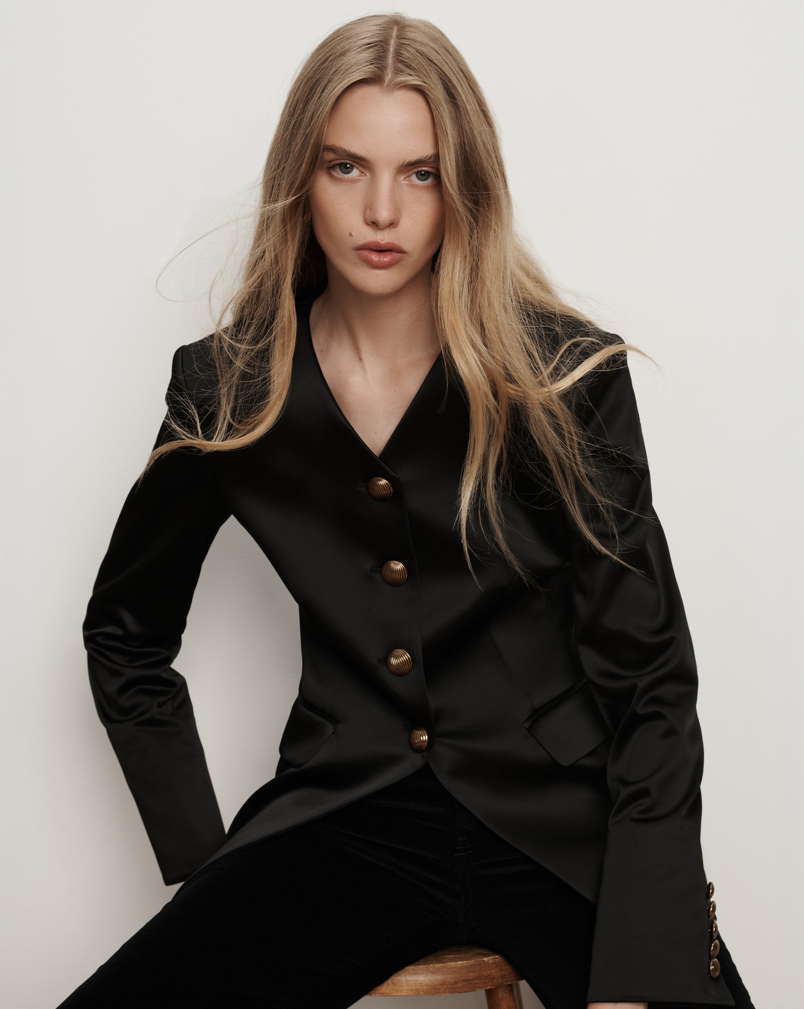 Cynthia Satin Tailored Jacket by Veronica Beard