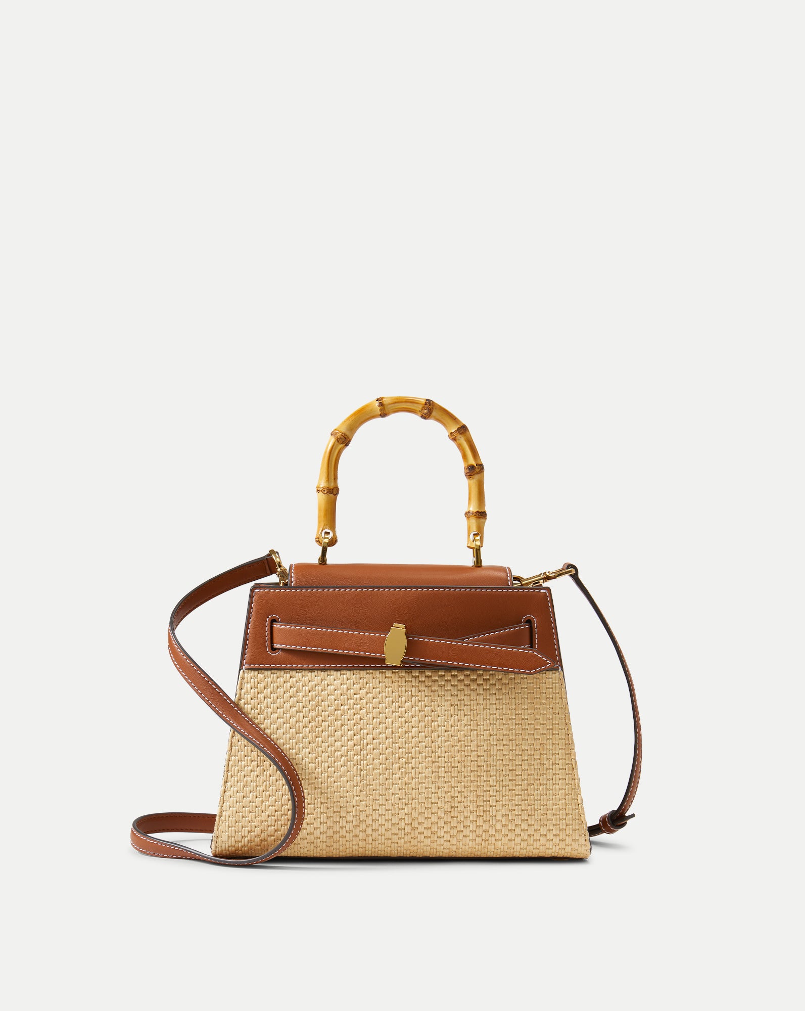 Raffia Dash Top-Handle Bag Hazelwood Natural