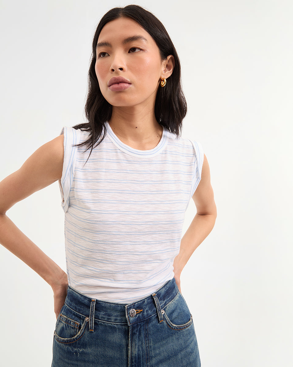Dree Muscle Tee Bluebell White