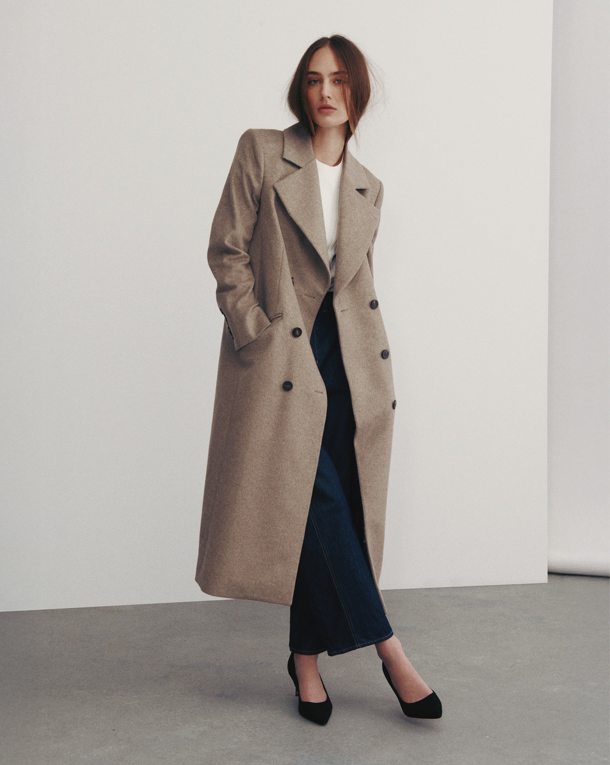 Seth Wool-Cashmere Dickey Coat by Veronica Beard