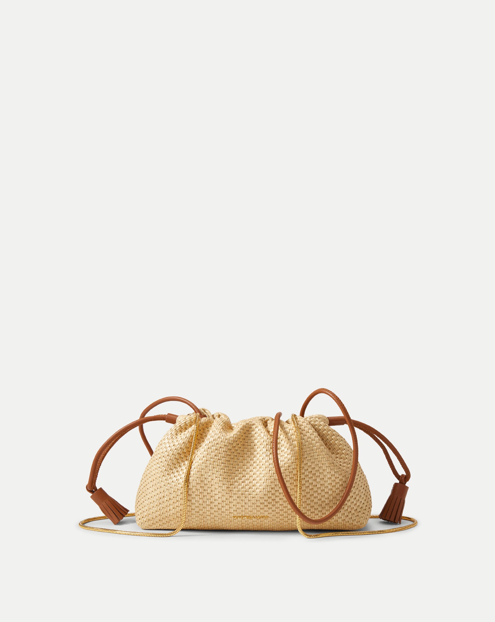 Small Veronica Beard Raffia Stash Bag Hazelwood Natural