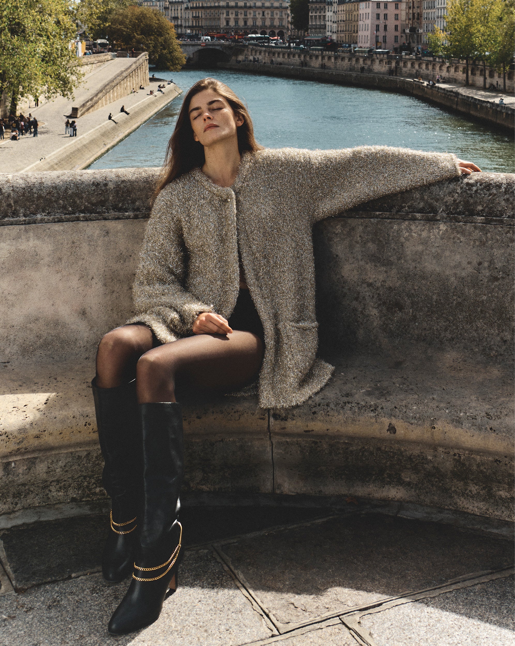 Rozan Metallic Knit Jacket by Veronica Beard