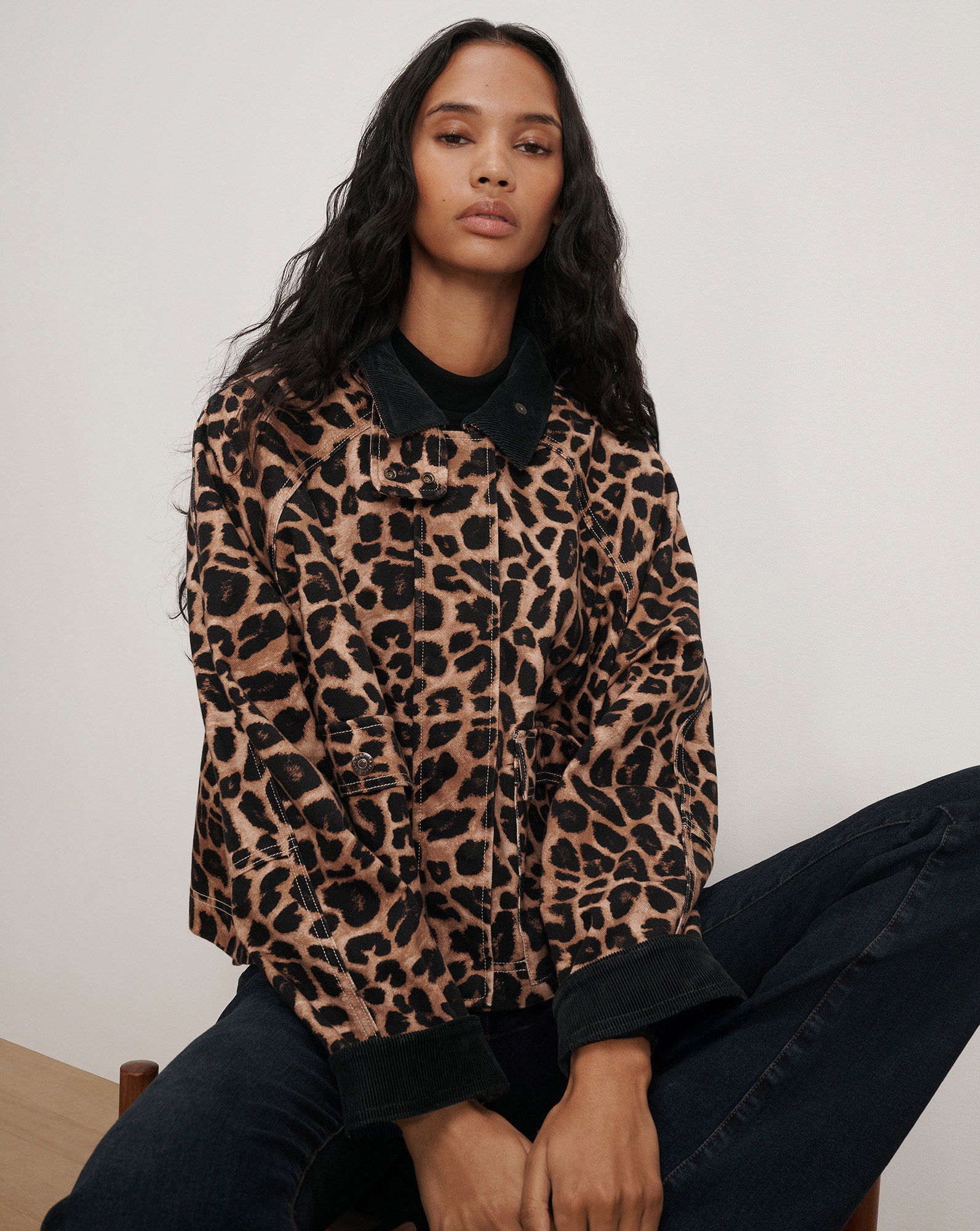Arlo Leopard Chore Jacket by Veronica Beard