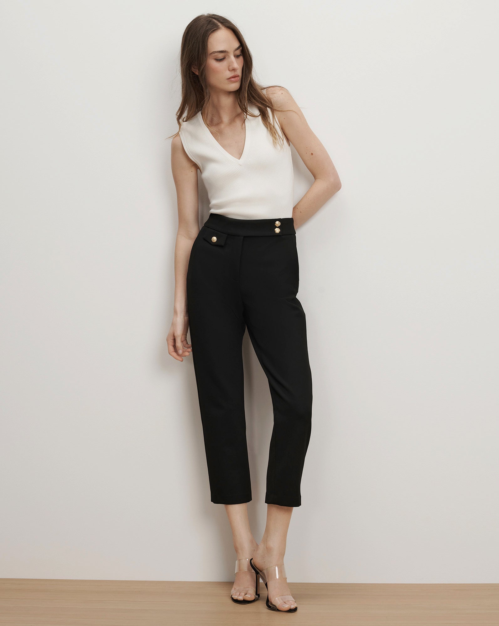 Renzo Crest Button Pant Black Gold