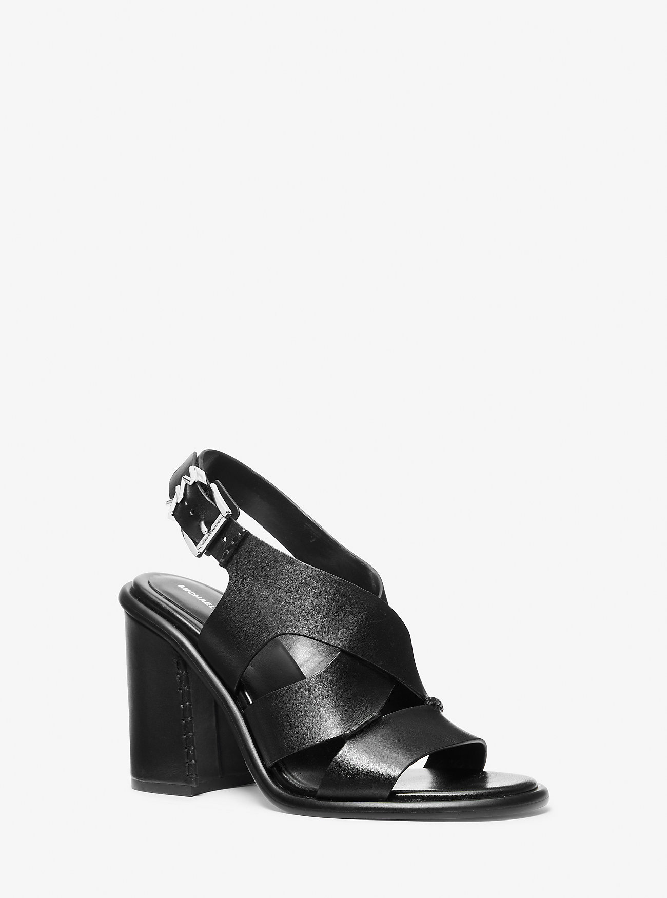 MK Raven Leather Block Heel Sandal -