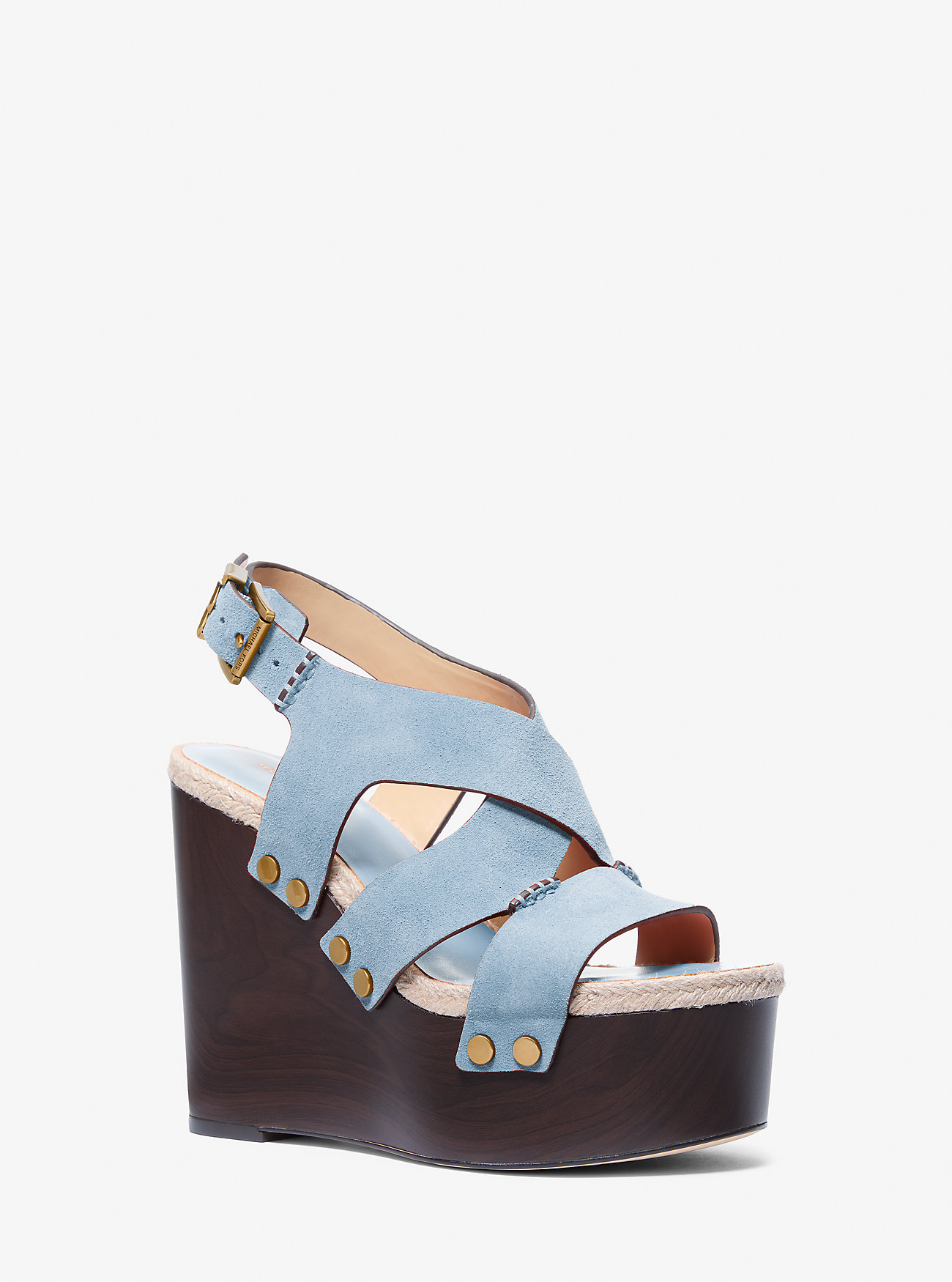 MK Raven Studded Suede Wedge Sandal -