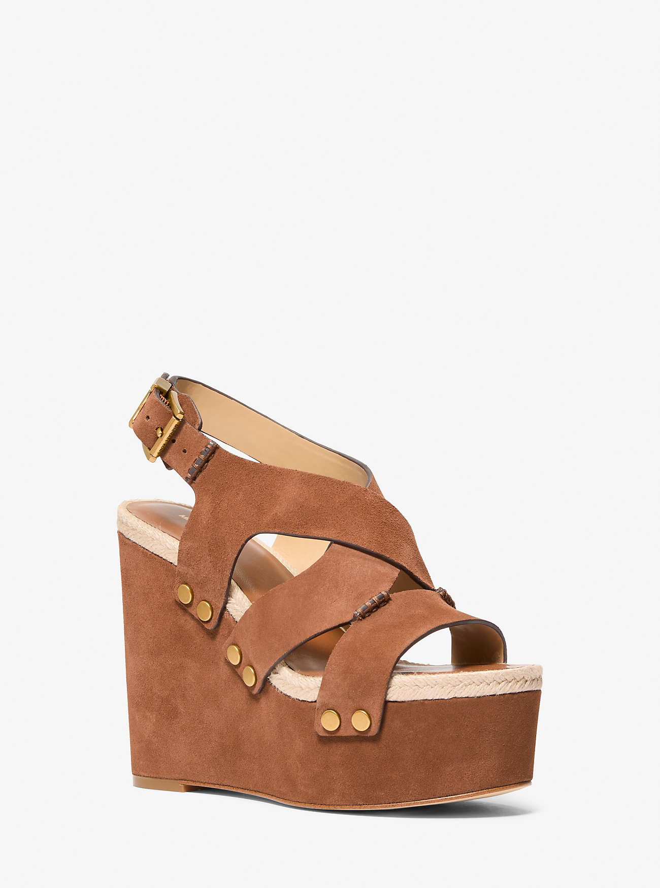 MK Raven Studded Suede Wedge Sandal -