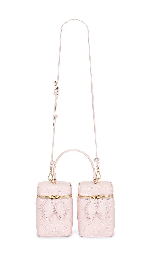 Rox Mini Quilted Leather Double Box Bag in Pink. by AKNVAS