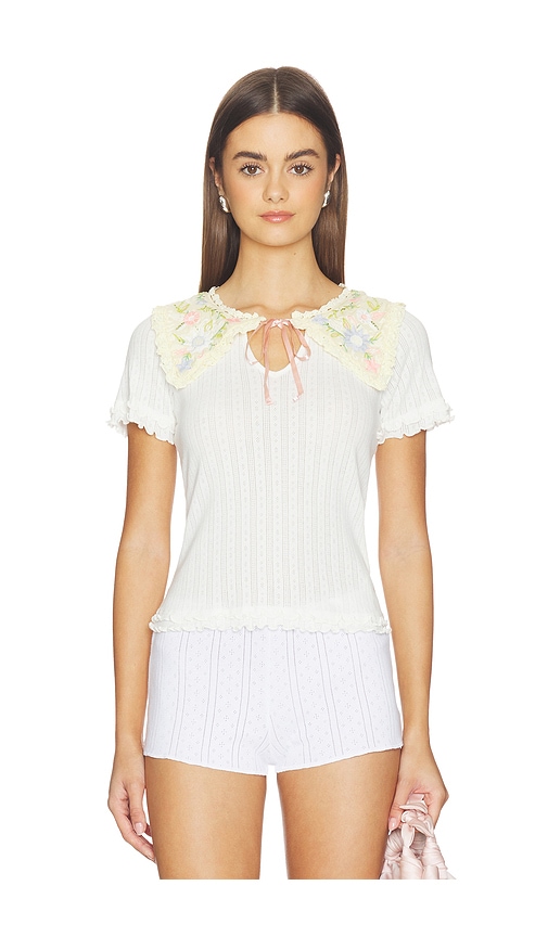 Sol Knit Tee in Ivory.