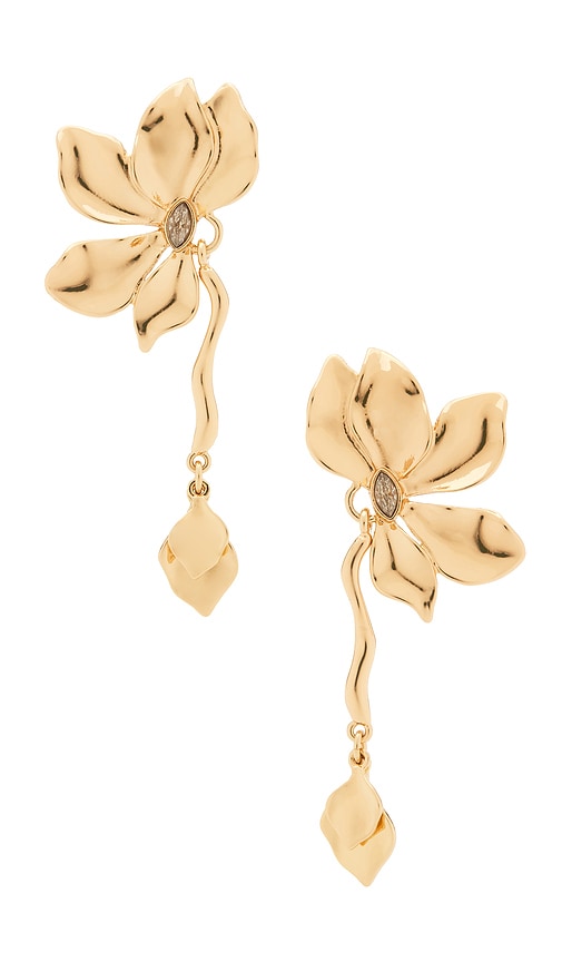Petals Statement Earrings in Metallic Gold.