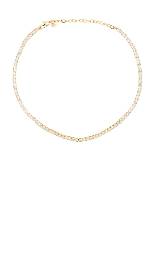 Everyday Tennis Necklace in Metallic Gold.