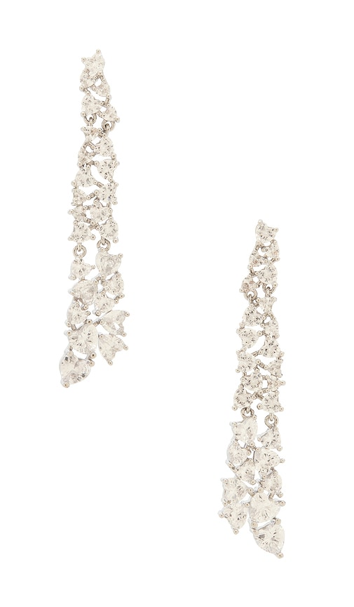 Ren Pave Earring in Metallic Silver.