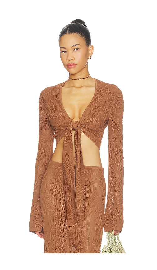 Vale Top in Brown. by DEVON WINDSOR