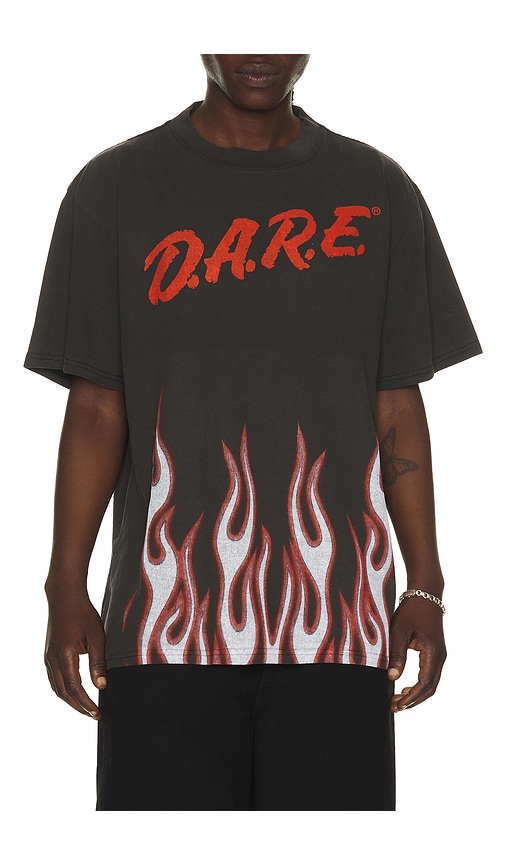 D.A.R.E. Flames Tee in Black.