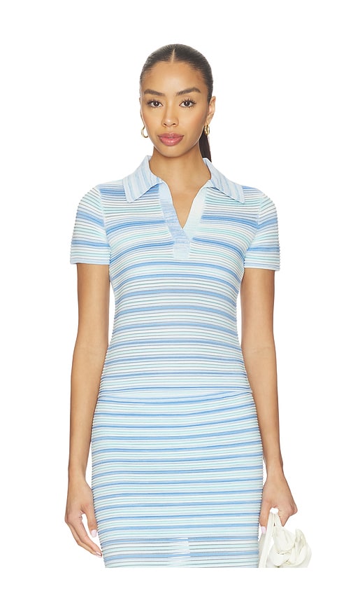 Paxton Knit Polo in Blue.