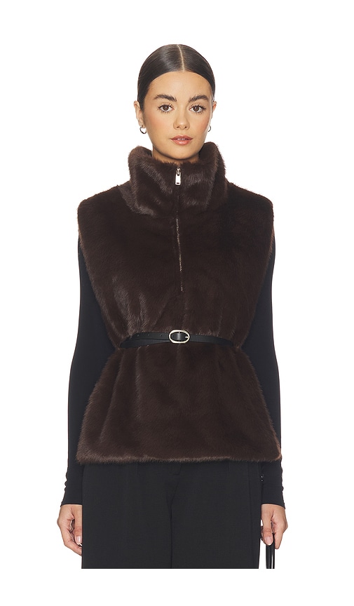 Faux Fur Mockneck Vest in Chocolate. by WeWoreWhat