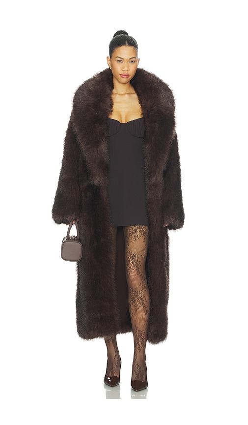 Long Faux Fur Jacket in Brown. by WeWoreWhat