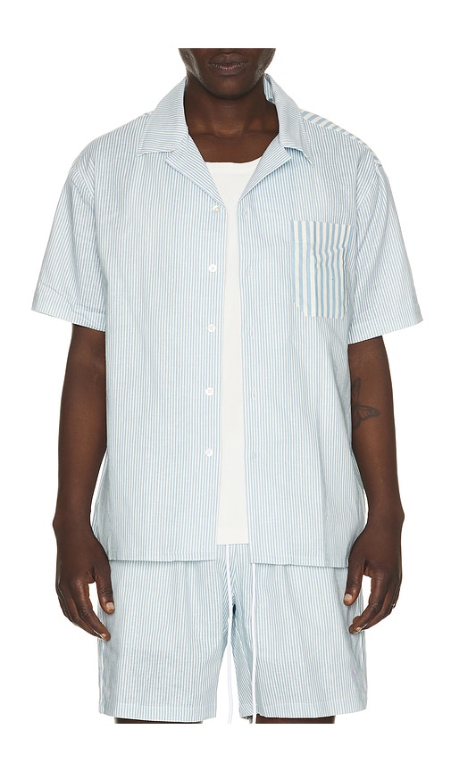 Del Mar Button Up Shirt in Baby Blue.