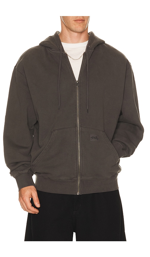 Patch Zip Hoodie in Black.