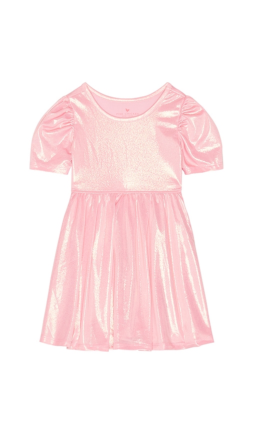 Girls Lame Laurie Dress in Pink.