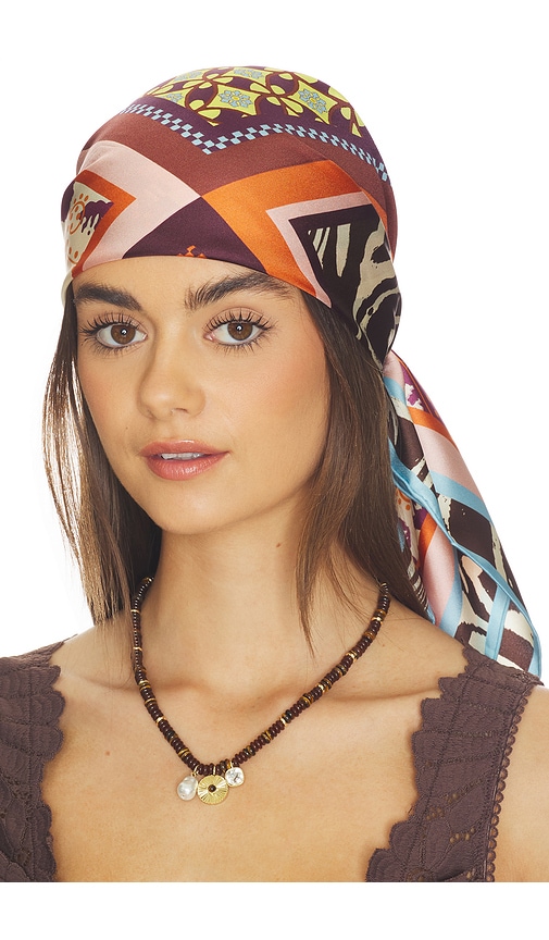 Wilson Silk Scarf in Brown. by Alemais
