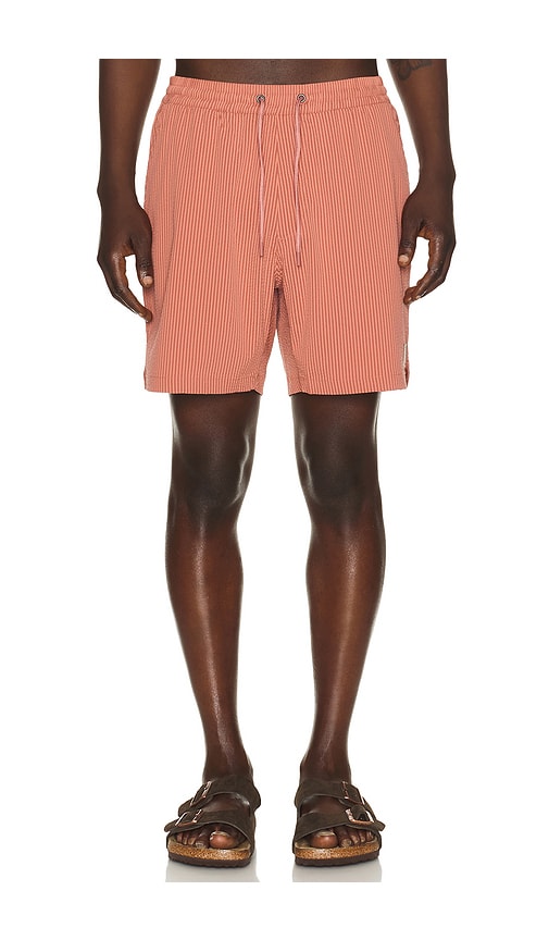 6 Lined Sport & Swim Short in Red. by Marine Layer