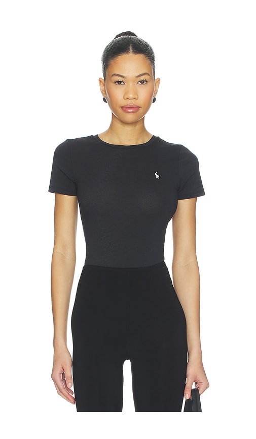 Short Sleeve Bodysuit in Black. by Polo Ralph Lauren Intimates