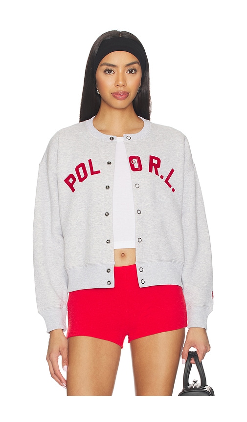 Arctic Fleece Crew Jacket in Light Grey. by Polo Ralph Lauren