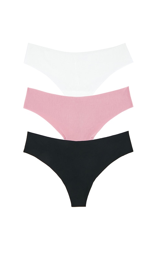 Butter Thong 3-pack in Black,Pink.