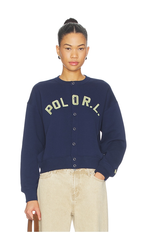 Arctic Fleece Crew Jacket in Navy. by Polo Ralph Lauren
